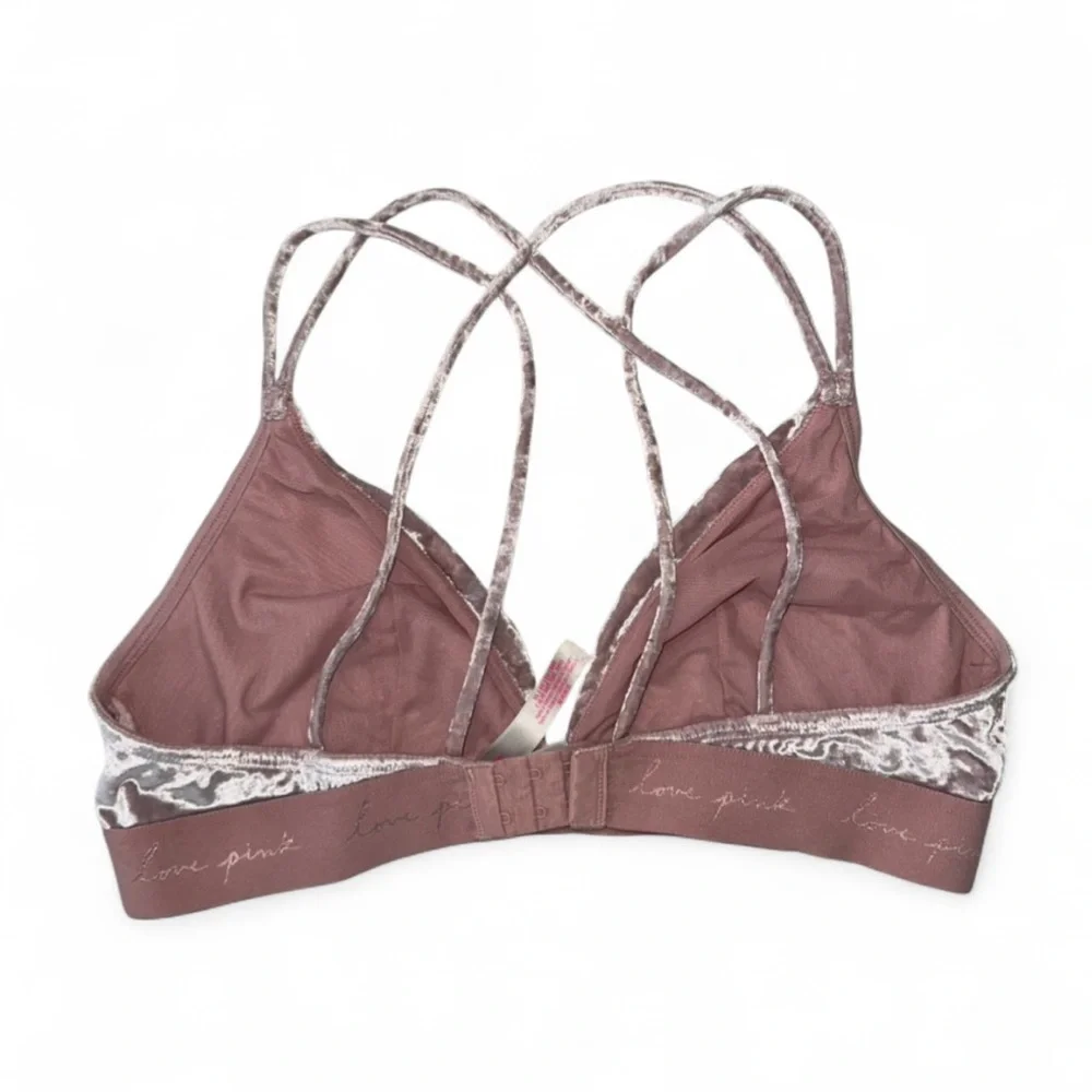 Victoria’s Secret‎ Pink Velvet Strappy Bralette Size XL Boho